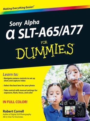 cover image of Sony Alpha SLT-A65/A77 For Dummies